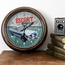 Personalised Car Clock Ford Escort MK1 Mexico Round Hanging Wall Gift VCC11