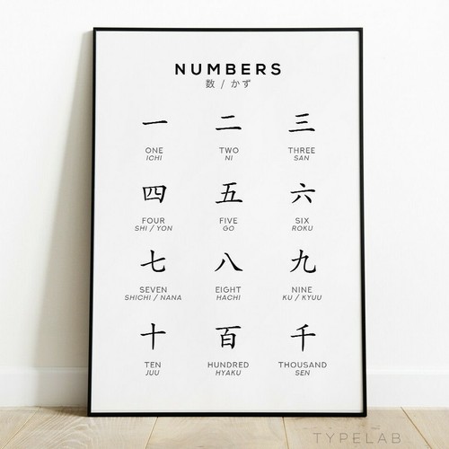 Japanese numbers print - japanese,