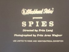 SPIES 1928 SUPER 8 B/W SILENT