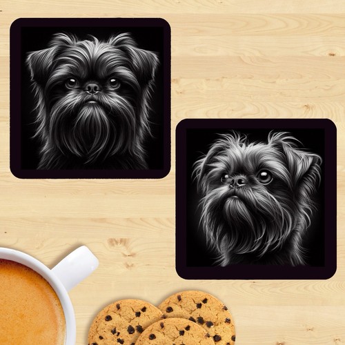 Brussels griffon dog coasters - dog,