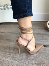 ASOS Tie Straps Nude Heels