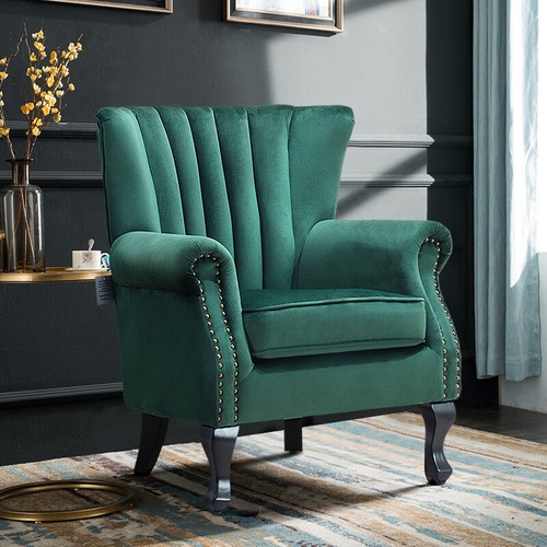 Green velvet scallop shell - velvet,