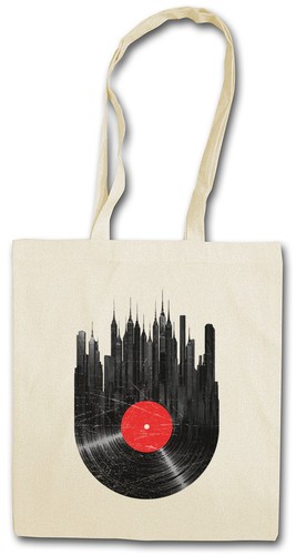 Vinyl city shopping bag - city, club