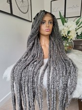 55 Inches Dreadlock Wigs. In Grey And Black Mix