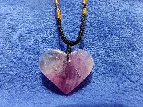 Purple candy fluorite heart - purple,