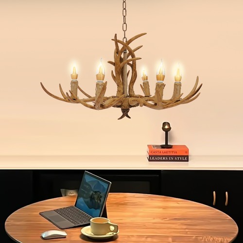 Retro brown antler chandelier - retro,