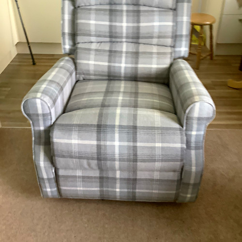 Grey check plaid upholstered - check/plaid,