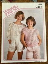 Girls Knitting Patterns Lacy Jumpers in Capri Yarn 24-30” Wendy 2529