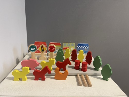 Wooden toys painted farm - wooden,