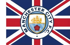 Manchester City Football club flag. 5ft x 3ft. UNION JACK FLAG