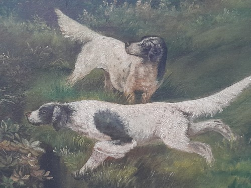 Antique oil painting canvas - on,