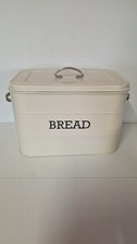 Vintage Enamel Bread Bin White