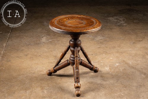Antique adjustable piano stool - adjustable,