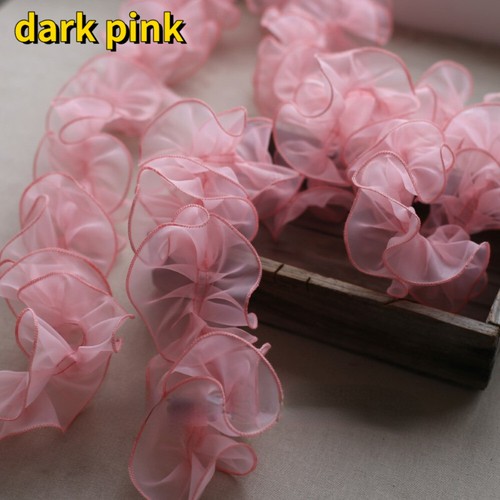 Mesh ruffle trim bias tape - mesh,