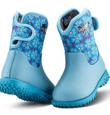 Grubs Muddies Puddle Flowers 5.0 Wellingtons in Teal Blue