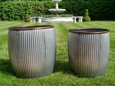 Set Of 2 XL Large Galvanised