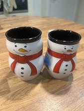 2 Mohaba German Christmas Market Snowman Hot Chocolate / Mulled Wine Mug