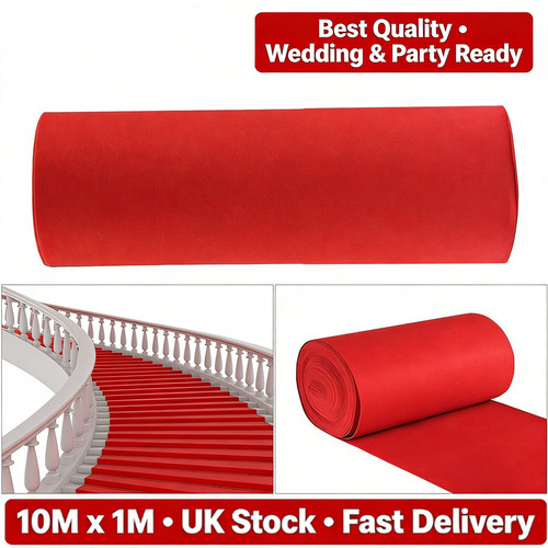 Red carpet runner 10m 1m - red,