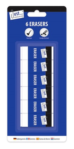 Quality white soft erasers - white,