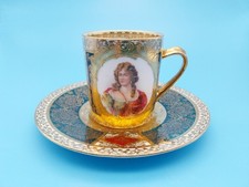 Antique Royal Vienna Beehive Mark Gilt Cup & Saucer Duchesse De Monpensier