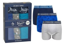 Original Penguin Mens Underwear 3 Pack Trunks Assorted Boxer Soft Cotton Stretch