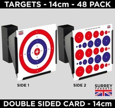 14cm Air Rifle Pistol Gun BB Airsoft Shooting Targets  2 SIDED CARD 48 Card