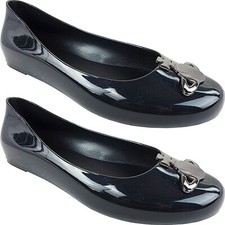 BACK TO SCHOOL GIRLS LADIES WOMENS FLAT JELLY WORK DOLLY BALLERINA SHOES SIZE