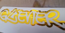 HELMET MOTORBIKE STICKERS X 2 YOUR NAME DECALS SPRAY GRAFFITI GOLD VINYL COLOUR!