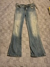 Levi 629 BootCut Jeans with Zipped Fly W 30"  L 30" Ladies Distressed Blue Denim