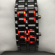 Gadgets and Gear Samurai Inferno Watch Mens 26mm Gunmetal Tone New Battery 8.75"