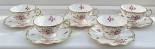 5 Royal Crown Derby ‘Royal Pinxton Roses’ Cups & Saucers - A1155
