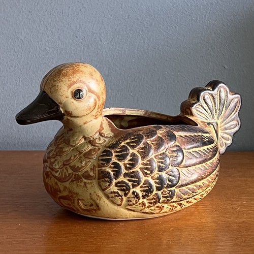 Vintage pottery bird duck - bird,