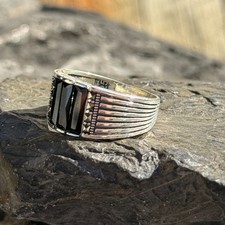 Men Black Onyx Signet Handmade