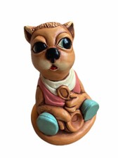 Curravordy Artware Red Squirrel Ireland 1979 Hand Painted Stoneware Figure