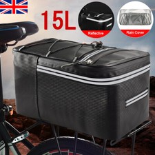 15L Bicycle Rear Seat Bag Reflective Bike Cycling Pannier Rack Pack Waterproof