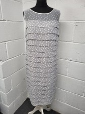 Jacques Vert Grey Polka Dot Layered Occasion Dress Sleeveless Size 14.PAC2002354