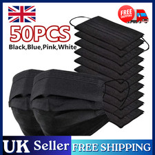 50 X BLACK DISPOSABLE 3 PLY