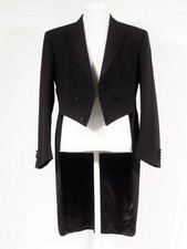 Black evening tailcoat - black, white