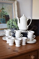 Wedgwood Etruria & Barlaston 'Patrician' Cup & Saucer Set & Coffee Pot 21 Pieces
