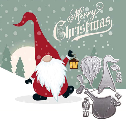 Christmas santa gnome metal - christmas,