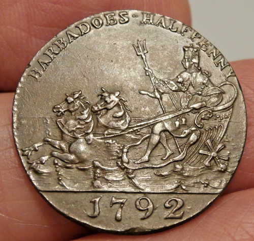 1792 barbados halfpenny - 1792,