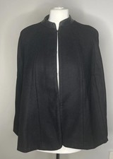 Women's black wool cape small
