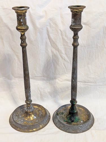 Vintage tall brass church - 2,