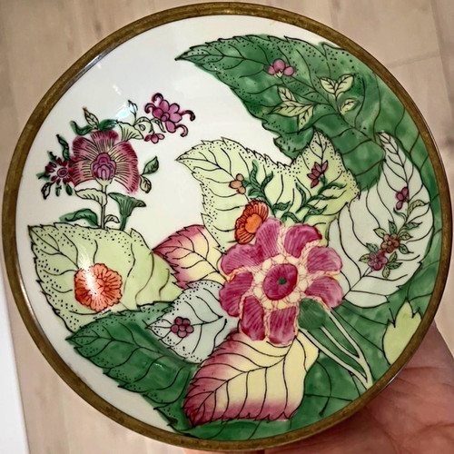 Chinese porcelain floral round - porcelain,