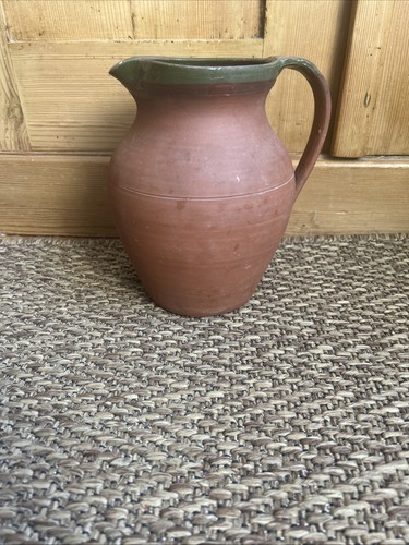 Vintage large terracotta jug - terracotta,