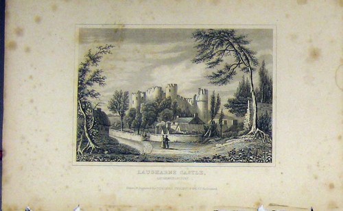 Old antique print view - old,