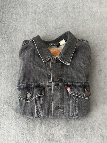 Levi black denim trucker - black,