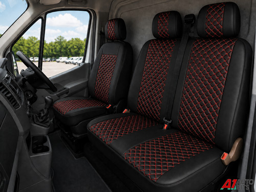 Red diamond stitch - , black