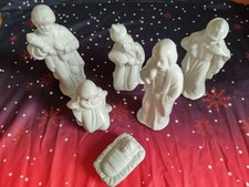 6 Piece Christmas Nativity Set in White Porcelain