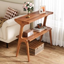 Narrow Solid Wood End Table